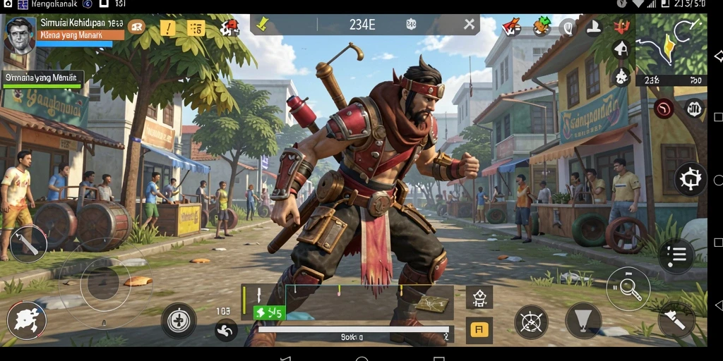 Screenshot gameplay <strong>234E</strong> memperlihatkan aksi seru dan interaksi sosial di dunia virtual.