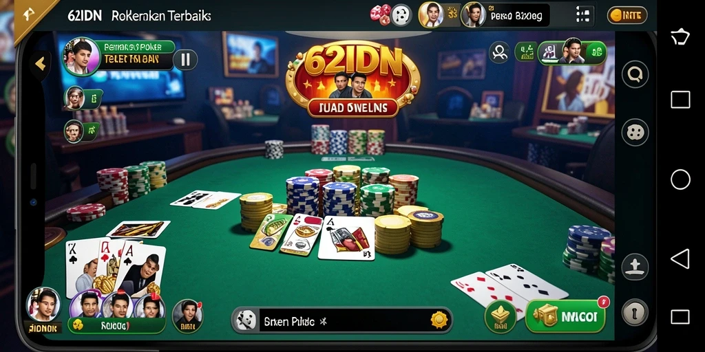 Screenshot gameplay 62IDN menampilkan aksi Poker seru.