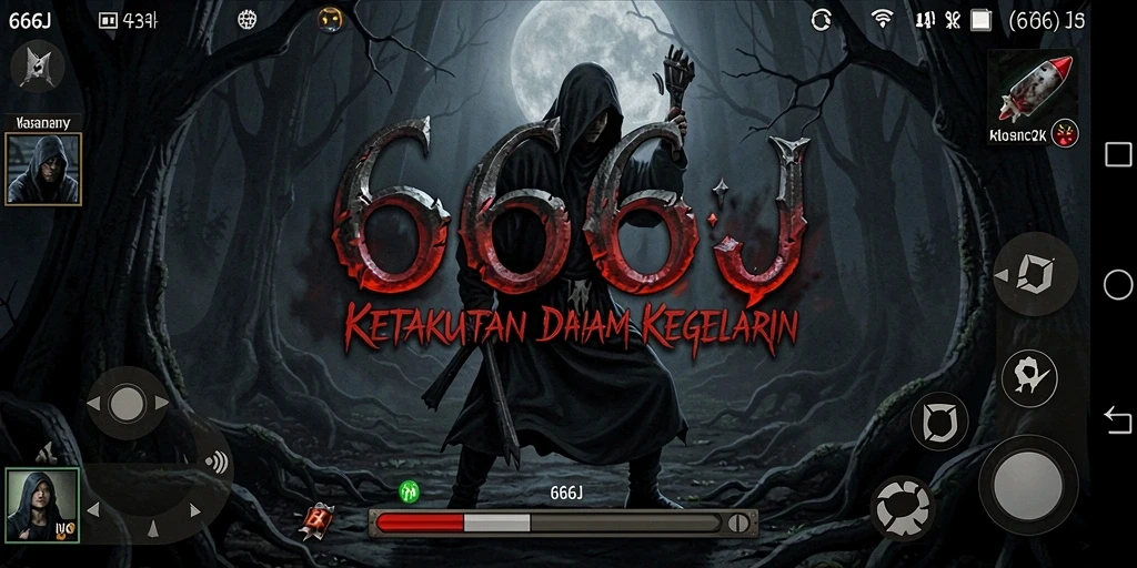 Screenshot gameplay 666J dengan suasana horor yang menegangkan.