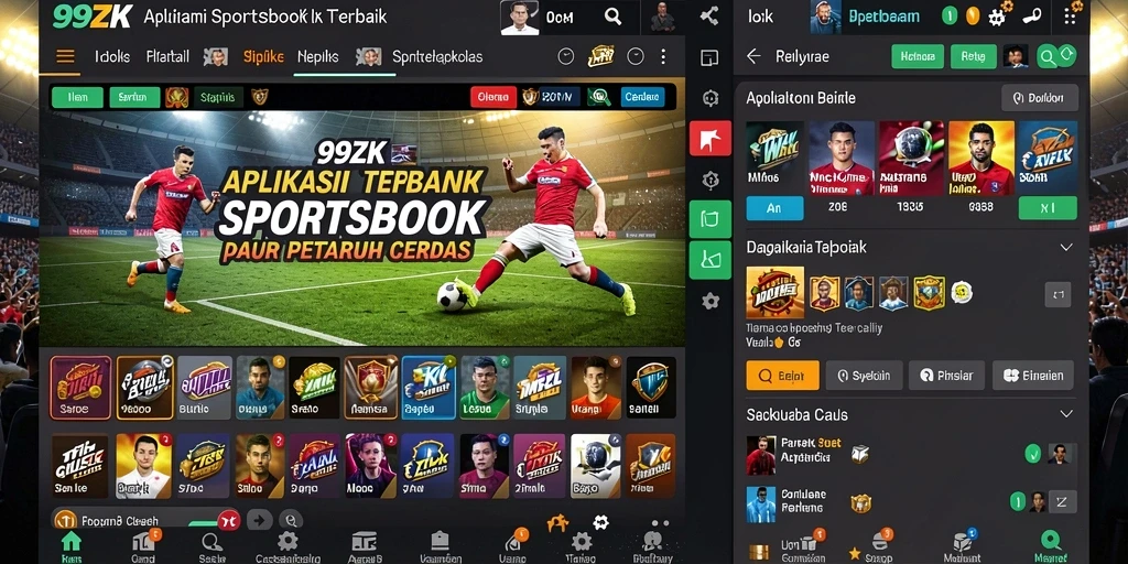 Tampilan permainan taruhan olahraga dalam aplikasi 99ZK.