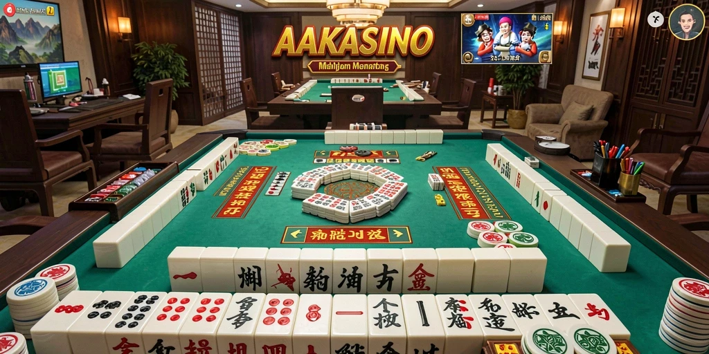Screenshot AAKASINO menunjukkan gameplay Mahjong yang menantang dan seru.