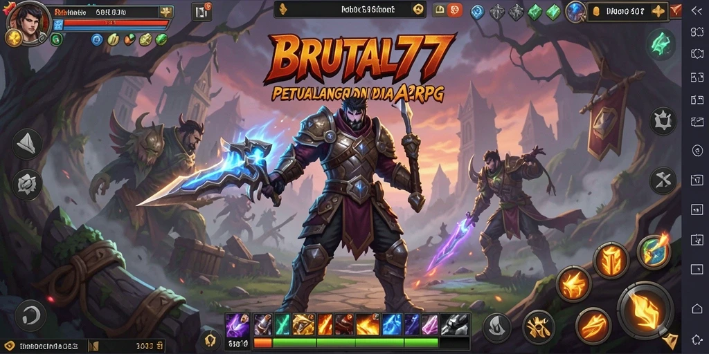 Gameplay menegangkan dalam <strong>BRUTAL77</strong> menampilkan aksi ARPG yang mendalam.