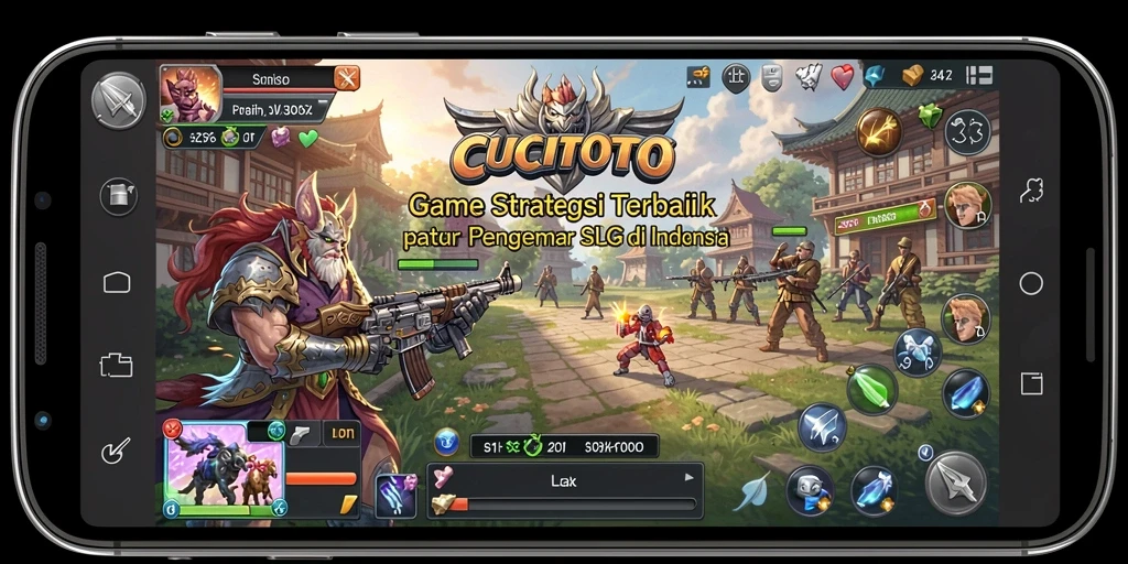 Screenshot utama menampilkan aksi seru dalam gameplay SLG CUCUTOTO.