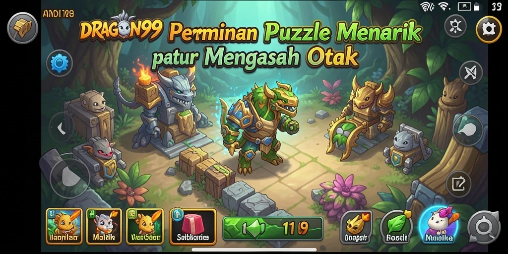 Screenshot gameplay DRAGON99 menampilkan tantangan Puzzle yang seru.