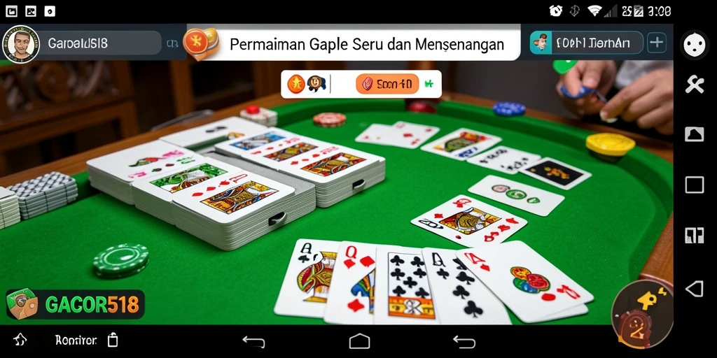 Screenshot utama GACOR518 menampilkan gameplay Gaple yang seru.