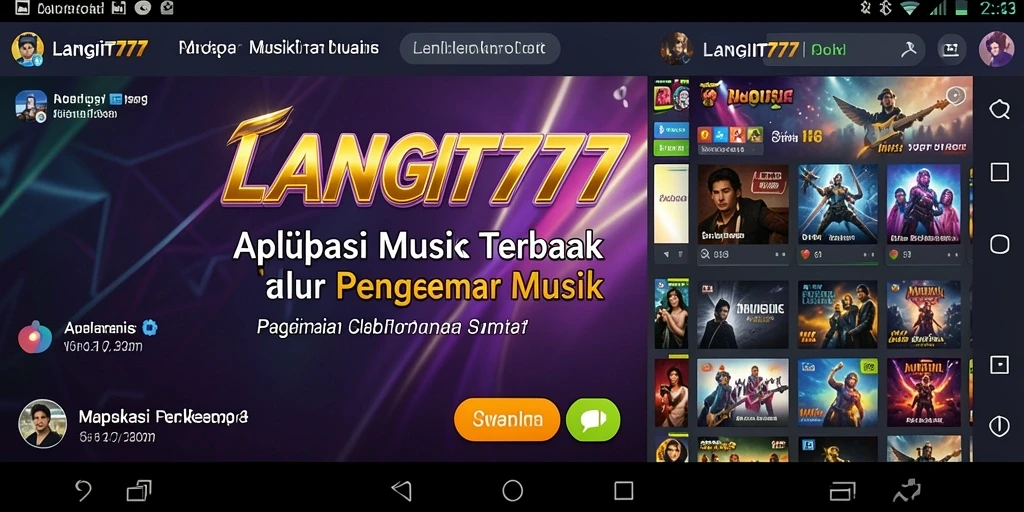Tampilan gameplay LANGIT777 dengan antarmuka yang menarik dan beragam lagu.