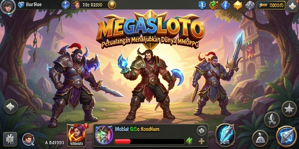 Tampilan gameplay MEGASLOTO yang mendebarkan dalam mode MMORPG.