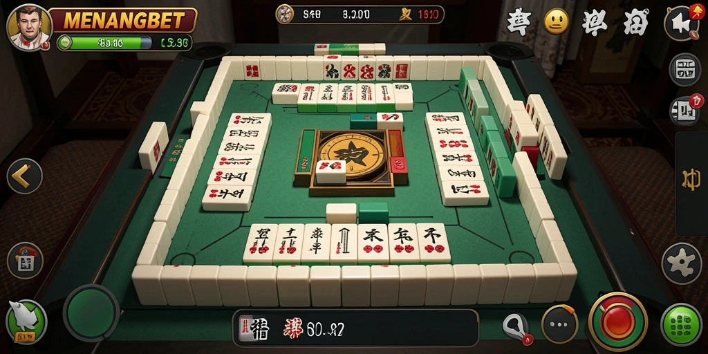 Screenshot permainan <strong>MENANGBET</strong> yang menampilkan gameplay Mahjong yang seru.