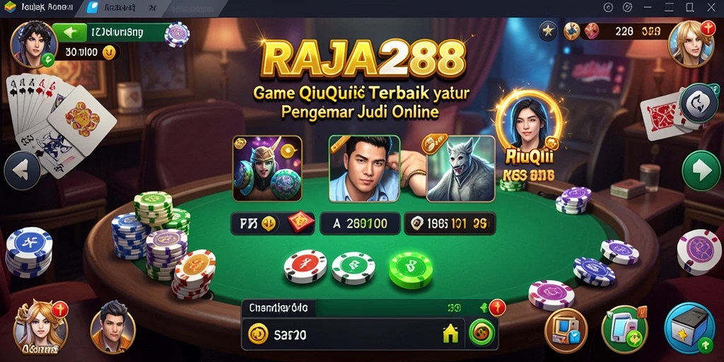 Tampilan gameplay seru QiuQiu di aplikasi RAJA288.