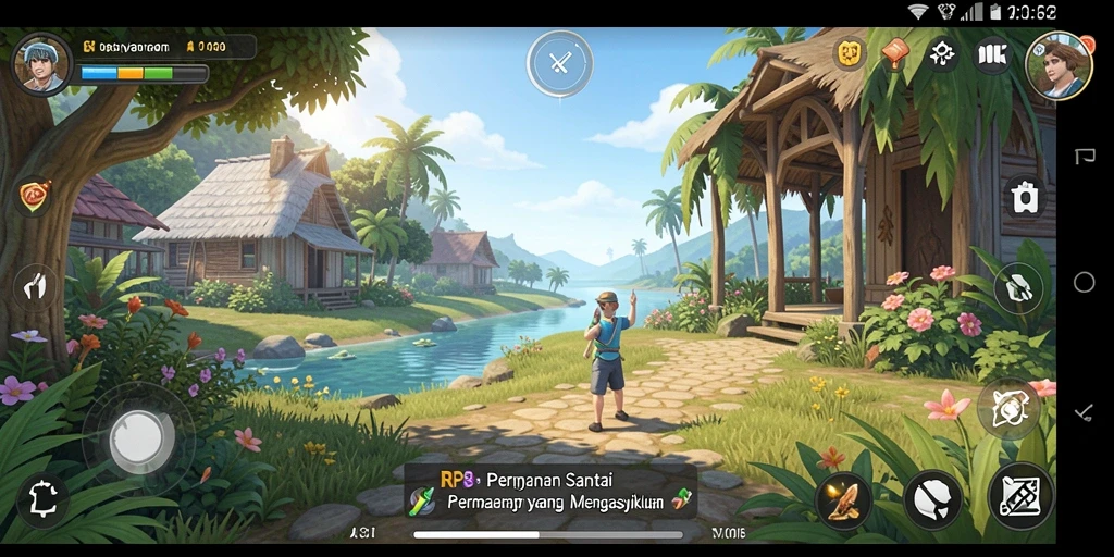 Screenshot menunjukkan gameplay santai RP8 yang seru dan sederhana.