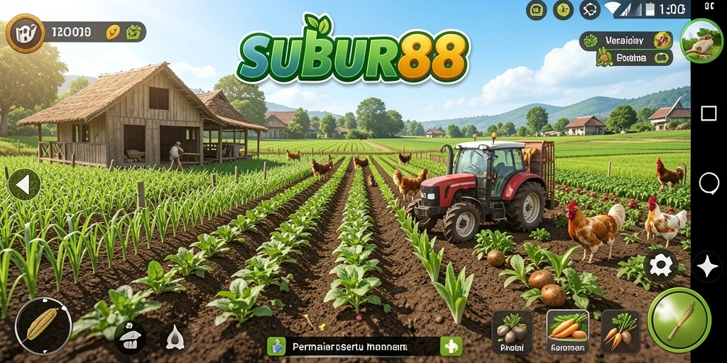 Tampilan gameplay SUBUR88 yang menarik dalam pengelolaan pertanian.
