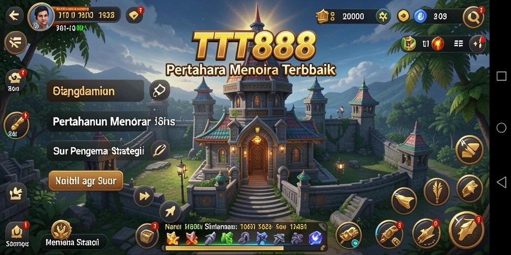 Screenshot TTT888 menangkap momen menegangkan dalam gameplay Tower Defense.