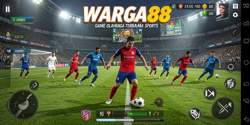 Tampilan gameplay WARGA88 yang mendebarkan di lapangan olahraga.
