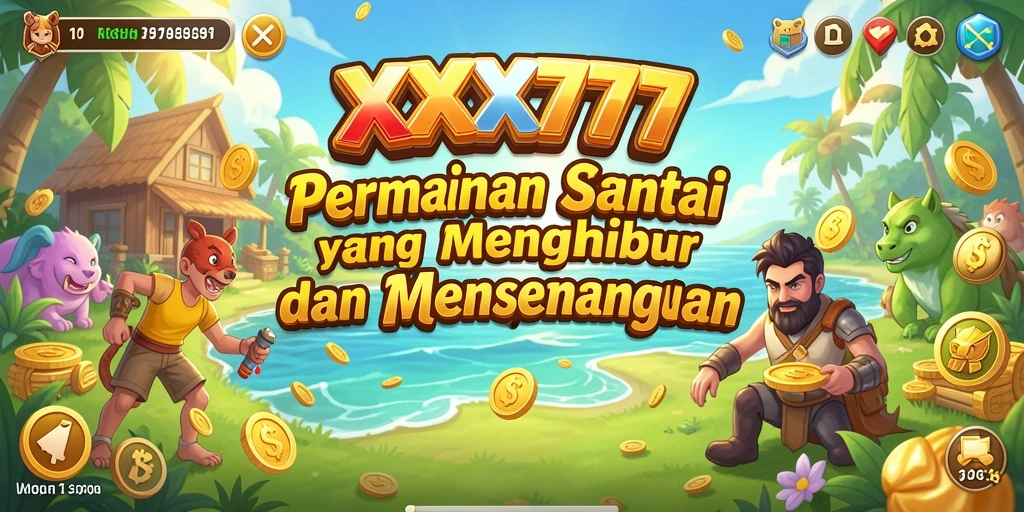 Tampilan gameplay XXX777 yang cerah dan penuh warna.