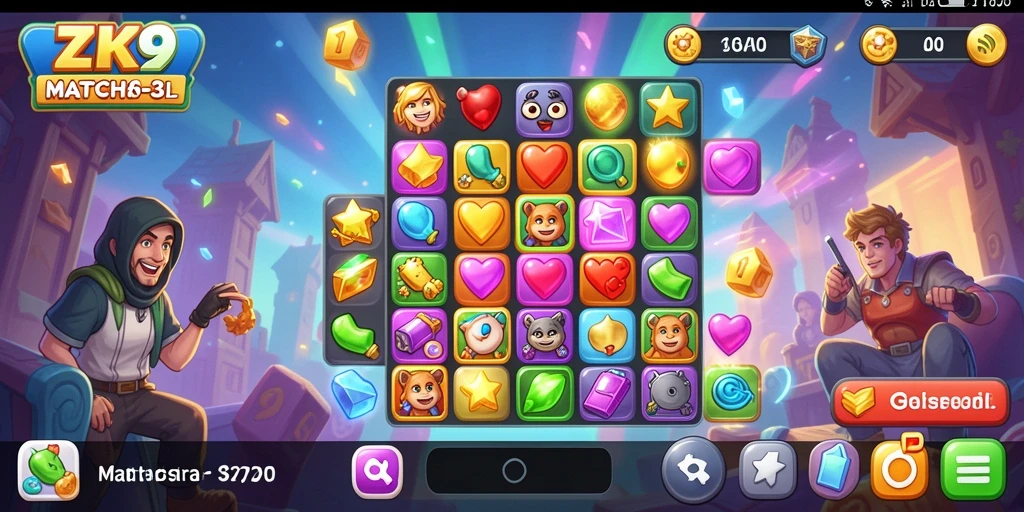 Tampilan gameplay ZK9 yang penuh warna dan menarik.
