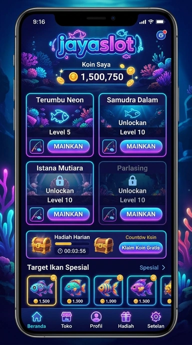 Tampilan antarmuka aplikasi jayaslot yang user-friendly.